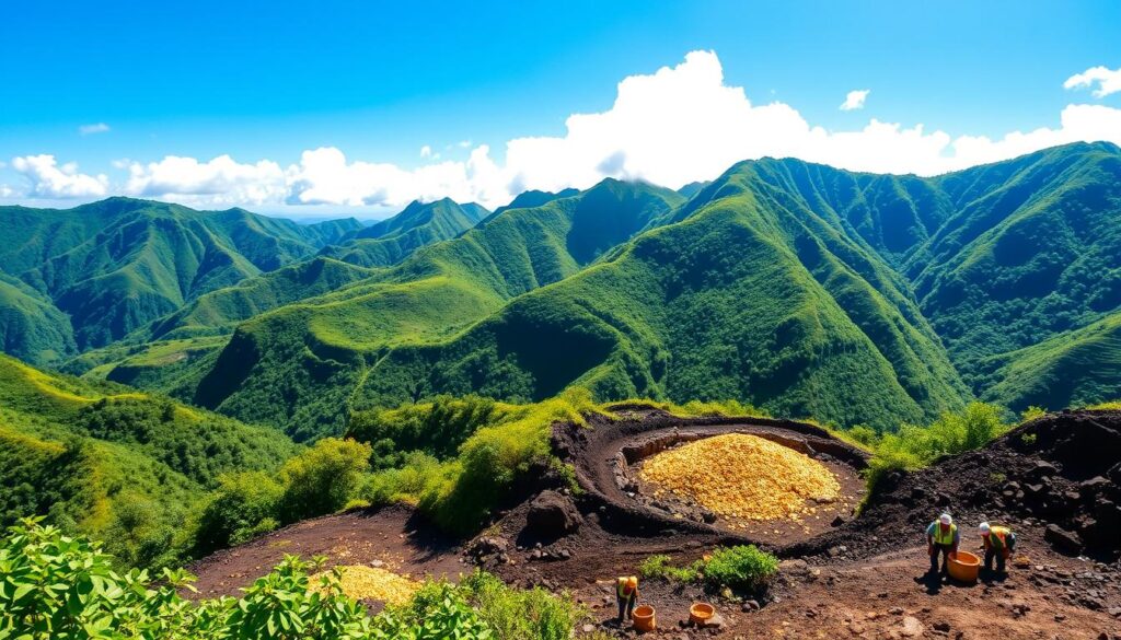 Gold mining in Fiji