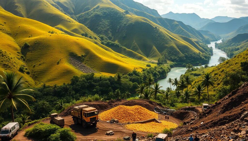 Gold mining in Fiji