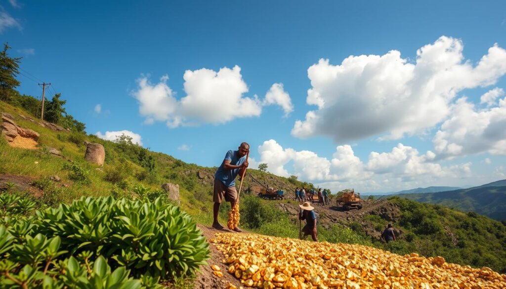 Gold mining in Haiti