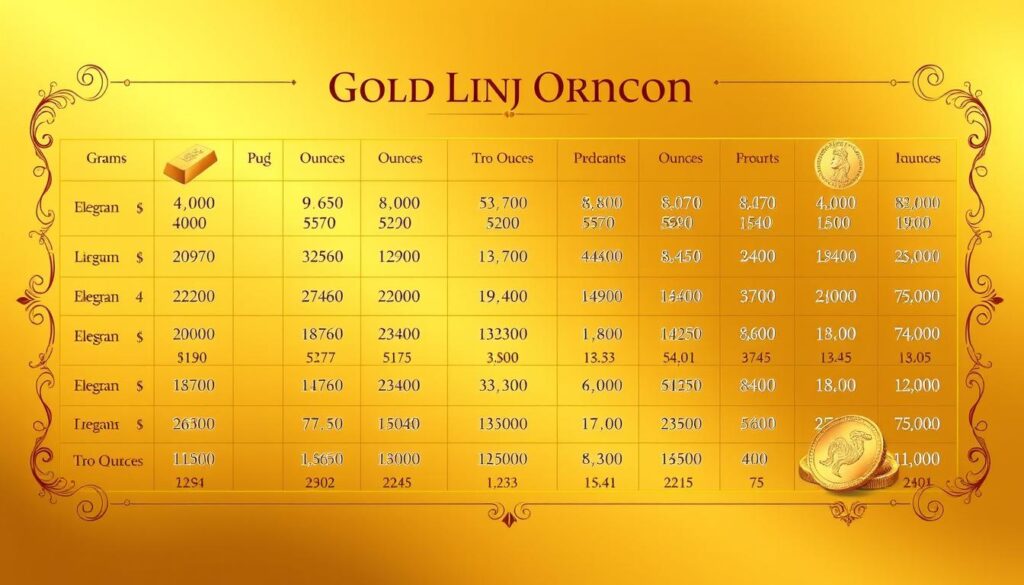 gold conversion chart